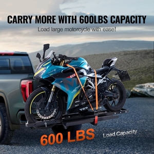 Remolque para Motocicletas al por Mayor, para Vehículos Todoterreno, con Enganche de 2 Pulgadas, Remolque para Bicicletas de Fábrica con Correas de Trinquete y Estabilizador - Product Image 6
