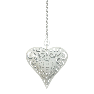 Ornement décoratif de mur de coeur suspendu en métal de fer de conception standard blanc fini pour la maison et la décoration de Noël en vrac fait à la main - Product Image 5