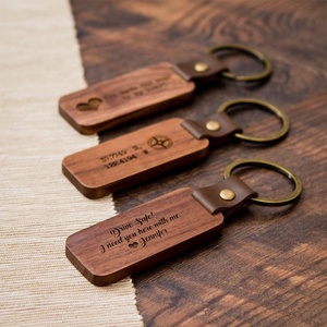 Llaveros de madera personalizados Sorprendente regalo Rectángulo Forma Llavero de madera para grabado láser - Product Image 6
