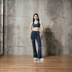 Ensemble de sport personnalisé sexy respirant extensible dans les quatre sens antibactérien à séchage rapide 2 pièces soutien-gorge de sport leggings cordon de serrage yoga - Product Image 1