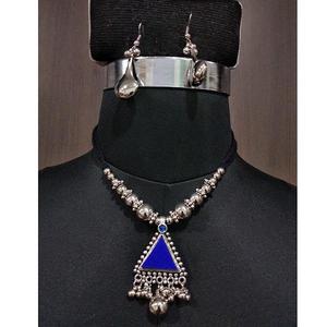 Jeweljunk Blue Beads Navratri Necklace Set 1112855C Joyería de moda - Product Image 1