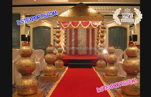 Passerelle traditionnelle Mangalam Pot piliers pour mariage Telugu mariage passerelle Pot piliers pour décor traditionnel FRP Pot PillarsUSA - Product Image 6