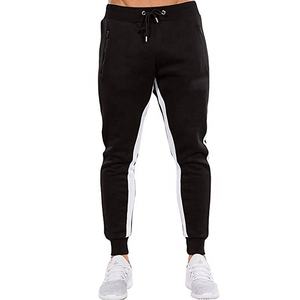 Pantalon de jogging gris noir en polaire pour hommes, vêtements de sport en coton pour le fitness d'hiver, 2 poches avant, marque personnalisée acceptée, tarif de gros - Product Image 5