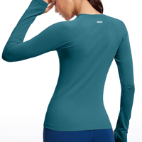 T-shirts de sport pour femmes, imprimés, écologiques, à séchage rapide, respirants, anti-rides, pour yoga, course à pied, manches longues, en spandex/polyester, pour jeunes
