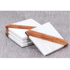 Top qualité caboteur nacre blanc sous-verres en gros thé café rond hexagone tasse caboteur bois - Product Image 5