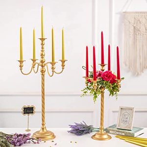 Wedding Decoration Metal Golden Plated Five Arms <b>Candelabra</b> for Event Party Festivals Decoration Floor <b>Candelabra</b> - Product Image 6