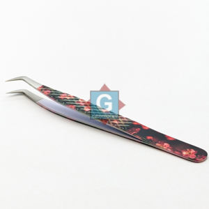 แหนบขนตาสำหรับต่อขนตาอุปกรณ์เสริมความงามทำจากสเตนเลสปลายเงินเงาออกแบบโลโก้ได้ตามต้องการ - Product Image 1