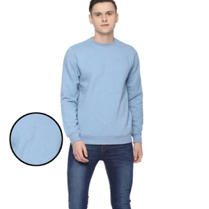 Men's Regular Fit 100% Cotton Crew Neck <b>Sweatshirt</b> with Custom Embroidery Logo Fleece Pullover for Winter Breathable <b>Plain</b> Dyed - Product Image 5