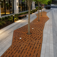 Grille de protection d'arbre en acier Corten découpée au laser personnalisable, décorative, en acier patinable, durable, pour extérieur, hôtel, centre commercial, villa
