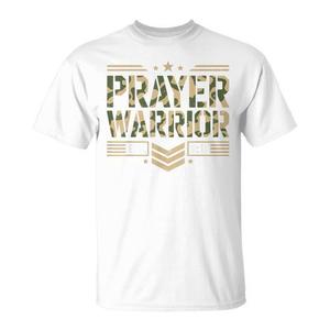 T-Shirt Camo Guerriero della Fede, Difensore della Fede Cristiana con Armatura di Gesù, Abbigliamento di Dio per i Fedeli - Product Image 1