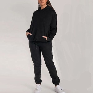 OEM Vêtements de rue 2 pièces sweat-shirt zippé pantalon de survêtement évasé ensemble survêtement femme survêtement - Product Image 3
