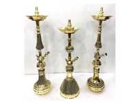 Chichas de luxe Farida, type droit égyptien, en laiton massif laqué, mini-perles argentées, édition limitée, personnalisable, pour une fumée optimale
