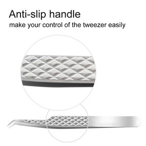 Pince à épiler d'extension de cils en acier inoxydable de haute qualité personnalisée OEM isolation à 90 degrés fibre de beauté durable pointue fine - Product Image 6