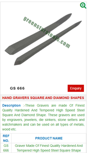 Hand Gravers <b>Square</b> and Diamond Shapes GS 666 Jewelry <b>Tools</b> for Jewelry <b>Tools</b> - Product Image 2