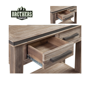 Armario de marca Atlas, mesa de salón sólida KD, 2 cajones, mesa de armario de dormitorio de Viet Nam, fabricación de muebles - Product Image 3