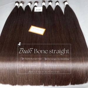 Extensions de cheveux humains vierges de haute qualité Grand stock Cuticule Remy Cheveux alignés en vrac Prix de gros bon marché - Product Image 2