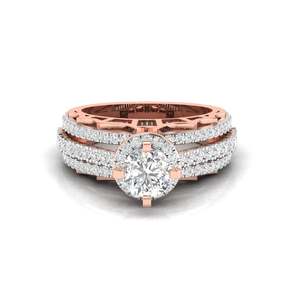 Anillo de compromiso con diamante de corte halo redondo de 1.25 ct, color F, claridad VS, diamante cultivado en laboratorio en oro de 14 quilates para regalo de aniversario nupcial. - Product Image 2