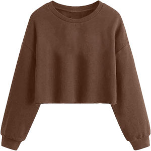 Sudadera Ecológica de Forro Polar Bordado para Mujer, Transpirable, Cortavientos, Cuello Redondo, Manga Larga, 340g - Product Image 1