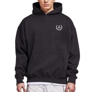 Vente en gros de sweat-shirts vintage surdimensionnés en coton 100% pour hommes, coupe ample, poids lourd, avec logo personnalisé en relief pour l'hiver - Product Image 5