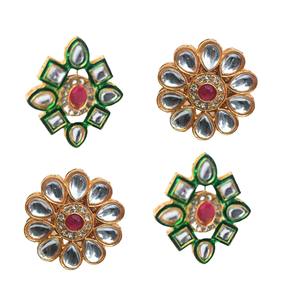 Bague Kundan artificielle réglable bijoux traditionnels indiens Dholki faveur de mariage en vrac fête retour cadeau accessoires de mode - Product Image 6