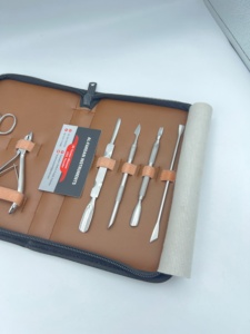 Professional Manicure Pedicure Set Japanese Stainless Steel <b>Nail</b> Cuticle Nipper Scissors Pusher Clipper with Leather <b>Pouch</b> - Product Image 3