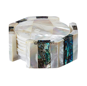 Tradebyd Mother of Pearl Inlay Coaster Decoración hecha a mano de lujo para restaurantes y hoteles - Product Image 4