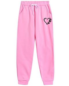 Conjunto Deportivo de Sudadera con Capucha y Pantalones Deportivos Estampados en Rosa para Mujer, de Algodón y Felpa, Ropa Casual para Estar en Casa, Traje de Dos Piezas, Invierno, OEM, ODM - Product Image 3