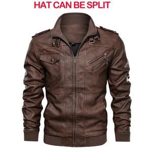 Nouvelle veste en cuir pour homme, style motard décontracté d'automne, avec plumes et fermeture éclair, taille européenne SA722 - Product Image 3