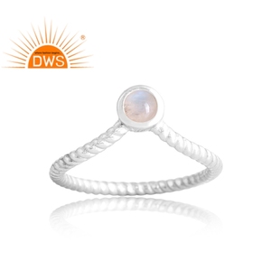 Anillo de piedras preciosas de Luna arcoíris Natural de Plata de Ley 925, joyería personalizada para mujer, regalo para ella - Product Image 1