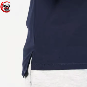 Wholesale Athletic Muscle Fit Men's Cotton Spandex T-<b>Shirt</b> Raglan Sleeve with Split Hem Ribbed Collar <b>Moisture</b> <b>Wicking</b> Design - Product Image 4