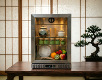 Bar extérieur marin en acier inoxydable avec porte vitrée, pour boissons, bière, fruits, armoire de rangement réfrigérée