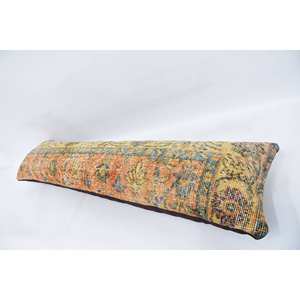 Oreiller en laine Patchwork Kantha bohème or de luxe 12x48 pouces brodé Floral Vintage carré imprimé tissé tufté pour Noël - Product Image 5