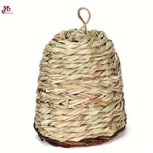 Colibrí tejido a mano colgante Casa de anidación Hierba natural Casa de pájaro colgante Nido Cabaña de pájaro - Product Image 2