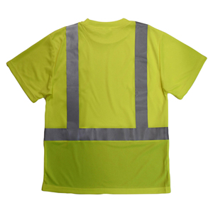 Vente en gros de vêtements de travail en polyester 100% personnalisés, T-shirt réfléchissant de sécurité pour hommes évacuant l'humidité 2 tons - Product Image 5