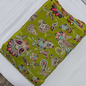 Le tissu de viscose de travail de broderie d'impression de position de crep naturel pur fait au matériel de robe de fantaisie - Product Image 5