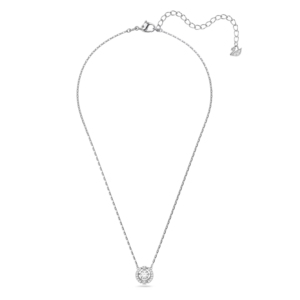Collier pendentif rond de luxe avec halo de diamants pour femme, en argent sterling 925, pierre CZ, bijoux minimalistes tendance, cadeau - Product Image 3
