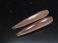 Paire de pierres en calcédoine rose facettes allongées en forme de goutte, environ 35 mm de long, pour la fabrication de bijoux, trou de 0,50 mm, troisième trou