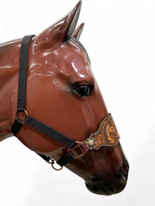 100% argentine peau de vache cuir cheval Western Bronc licou sculpté à la main chêne fruits cuivre matériel toute personnalisation OEM accepté - Product Image 4