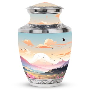 โกศบรรจุอัฐิอะลูมิเนียมร่วมสมัยคุณภาพสูงสำหรับบรรจุอัฐิมนุษย์ ของตกแต่งงานศพสำหรับผู้ปกครอง ขายส่ง - Product Image 1