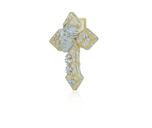 Pendentif Croix avec Moissanite VVS Or & Argent 925 Style Hip Hop Coupe Princesse - Product Image 2