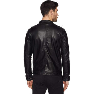 2024 Custom Logo Genuine Leather <b>Jacket</b> <b>for</b> <b>Men</b> <b>Long</b> Sleeve Slim Fit Patchwork Design Stand Collar Winter <b>jacket</b> <b>for</b> <b>men</b> - Product Image 2