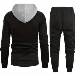 Conjuntos Deportivos Casuales de Invierno para Hombre, Ecológicos, con Capucha y Cintura Elástica, Tallas Grandes, Color Sólido y Estampado, Venta al Por Mayor - Product Image 4