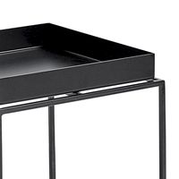Table d'appoint royale décorative moderne carrée en fer faite à la main avec finition noire pour les meubles de salon et de chambre à coucher