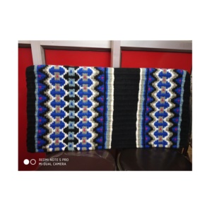 Tapis de selle de cheval de dressage en laine et cuir de Nouvelle-Zélande produit manufacturé rempli de coton pailleté de style occidental - Product Image 3