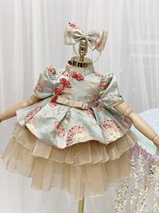 ชุดเดรสปาร์ตี้สำหรับเด็กผู้หญิงชุดเดรสเจ้าหญิงแบบตาข่าย3D ดีไซน์แบบคล้องคอ - Product Image 3