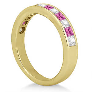 Conjunto de Joyería Fina de Oro Amarillo de 14k con Zafiro Rosa Talla Esmeralda y Diamante de 1.30ct - Product Image 5