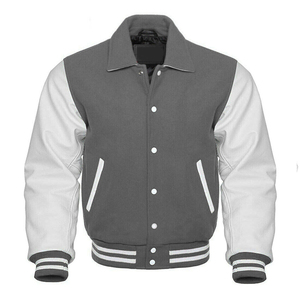 Personalizado de lujo negro Varsity Chaquetas Chaqueta de los hombres de manga de cuero Letterman Varsity chaqueta para los hombres - Product Image 1