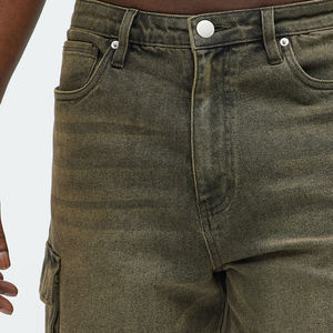 Shorts cargo en denim pour hommes, tissu en coton, prix bas pour les acheteurs en gros, vêtements décontractés, ajustables et respirants, matière décontractée - Product Image 5
