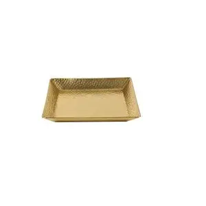 Venta caliente vajilla comida Pasta postre platos servidor cocina Mesa decoración bandeja tamaño mediano bandeja de Metal para servir