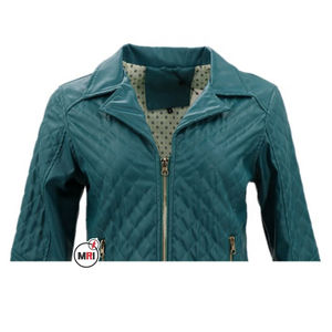 Tout nouveau hiver coupe-vent décontracté à manches longues en cuir fermeture éclair poche style femmes veste Vintage coton veste - Product Image 4